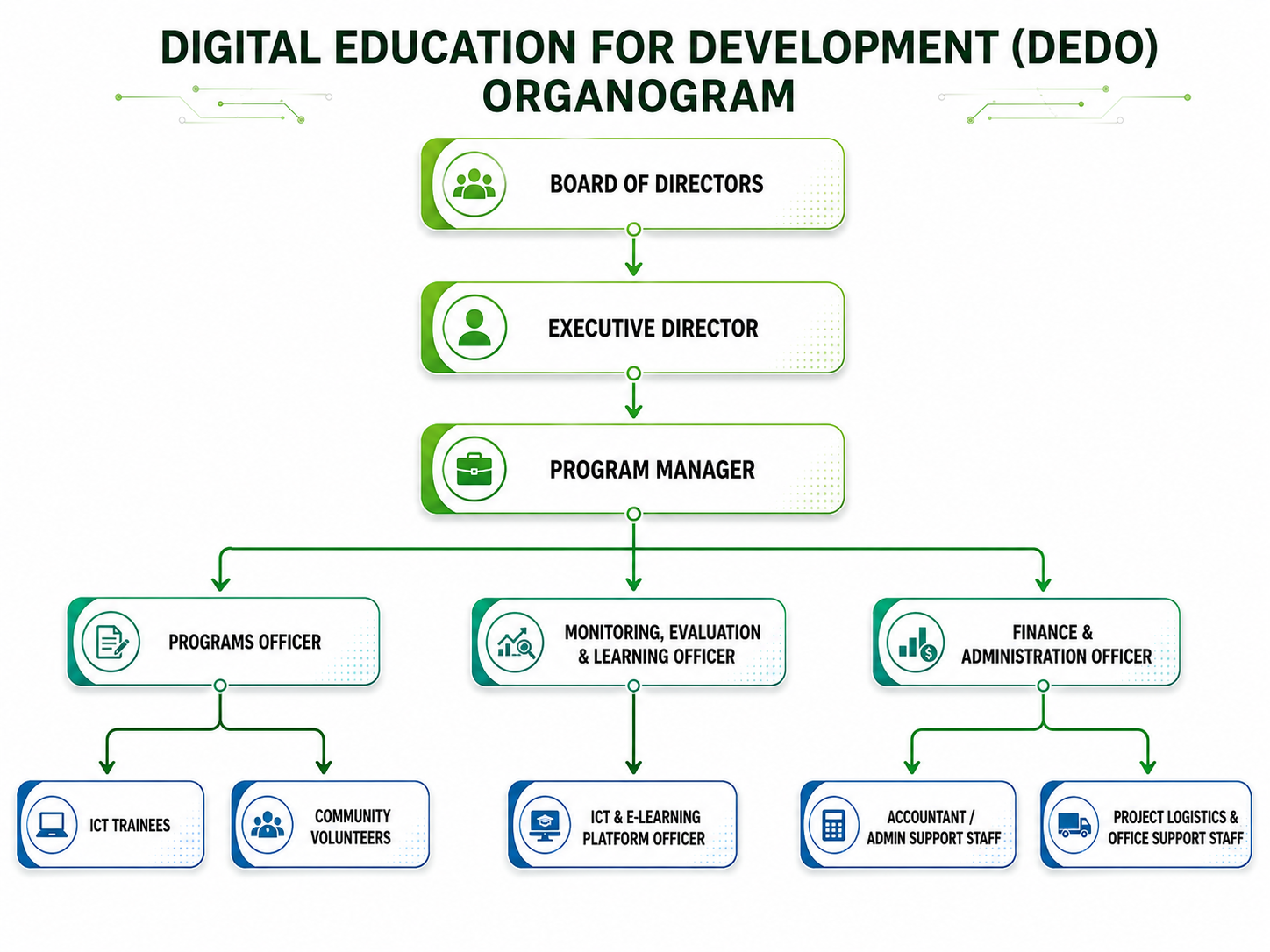 Digital Education for Development DEDO Organogram